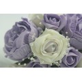 Bridal Wedding Posy with Ice lilac Peonies and Ivory Roses